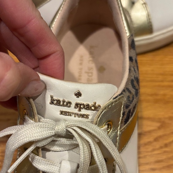 Kate Spade White and Gold Sneakers - Picture 3 of 6
